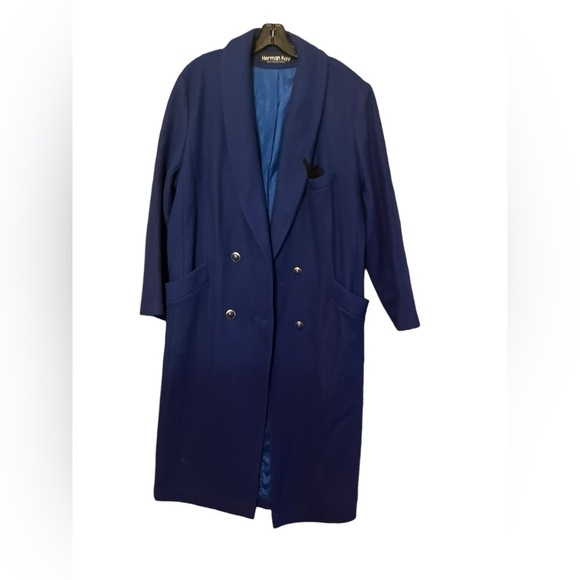 Vintage Herman Kay Womens Coat Bleu  Wool Blend Size 12 - Picture 1 of 12